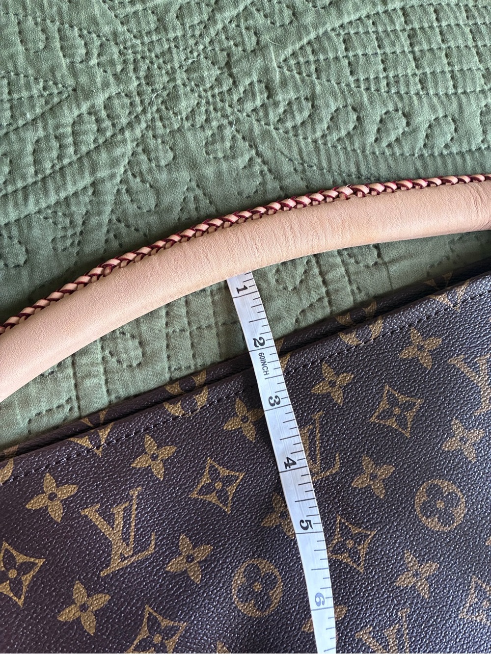 Large Monogram Hobo Handbag with Braided Leather Handle - Picture 2 of 15